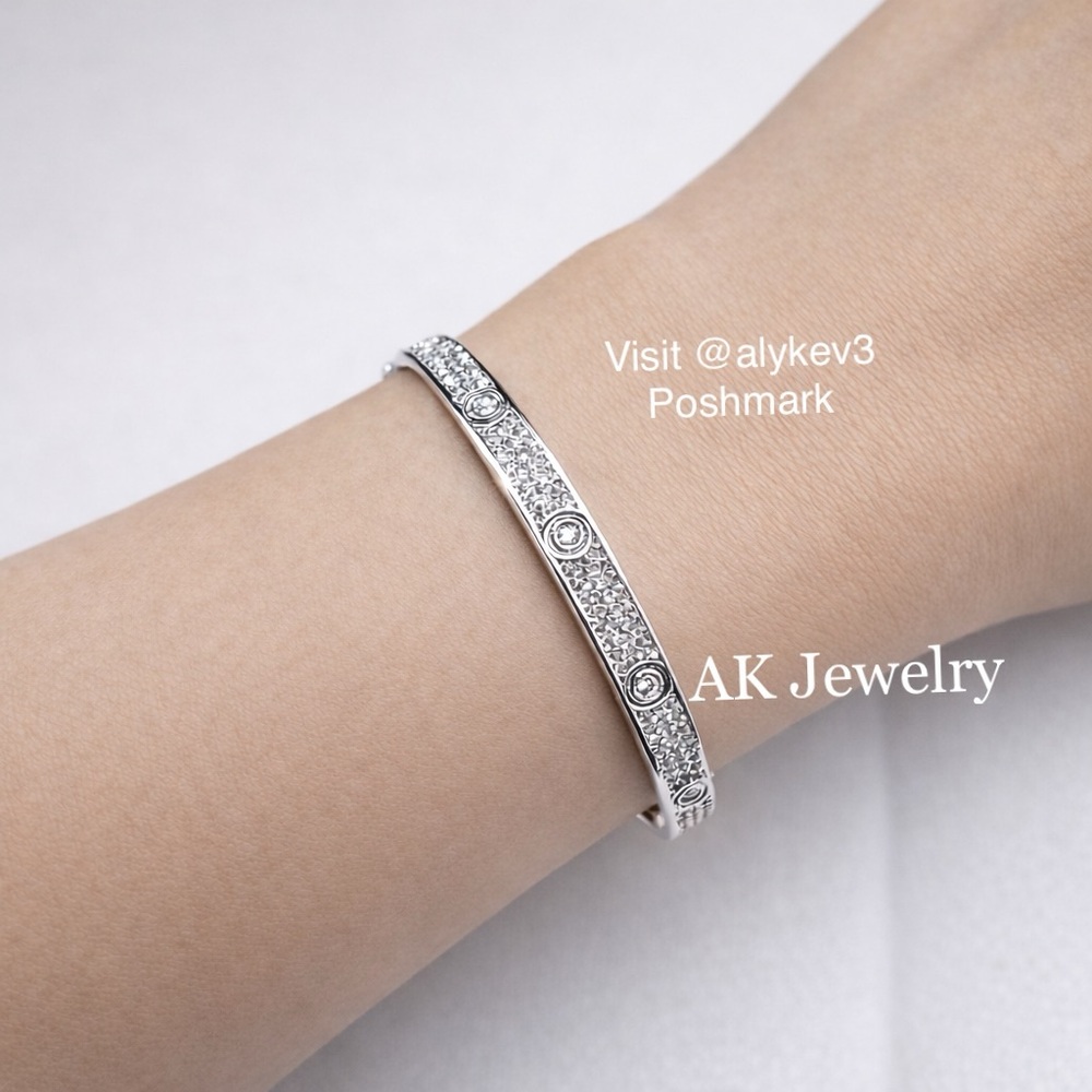💎LUXURY SNAP Pave Diamond Style Design Bracelet, Bangle, Cuff, Click Snap - Picture 5 of 7